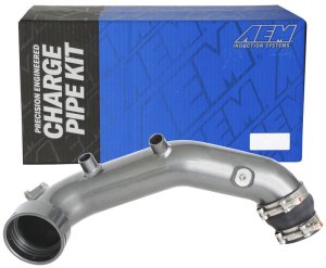BMW 335i Intercooler Charge Pipe Kit - AEM Induction - Mandrel-Bent Aluminum, Powder Coated - Gunmetal Gray - `07-`10
